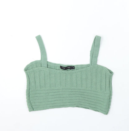 I SAW IT FIRST Womens Green Acrylic Basic Tank Size S Square Neck
