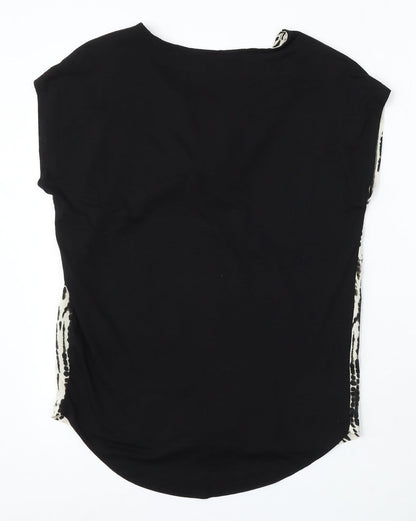 F&F Womens Black Polyester Basic Blouse Size 6 Round Neck