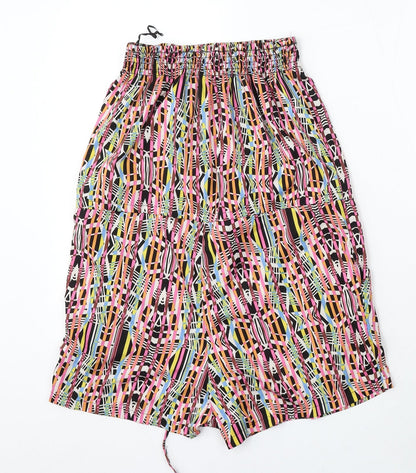Ocean Club Womens Multicoloured Striped Polyester Bermuda Shorts Size 6 L4 in Regular Drawstring