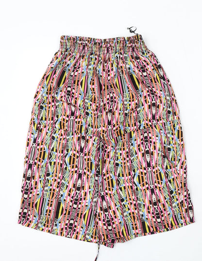 Ocean Club Womens Multicoloured Striped Polyester Bermuda Shorts Size 6 L4 in Regular Drawstring