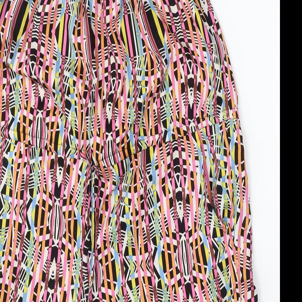 Ocean Club Womens Multicoloured Striped Polyester Bermuda Shorts Size 6 L4 in Regular Drawstring