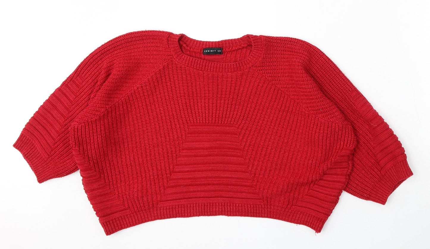 Womens UK Size S Exhibit Red Pullover Jumper