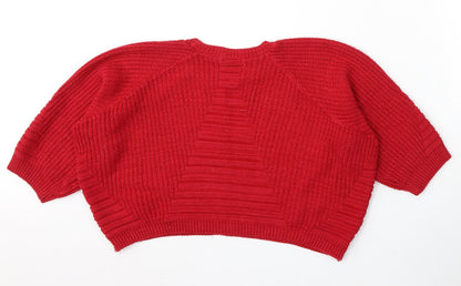 Womens UK Size S Exhibit Red Pullover Jumper