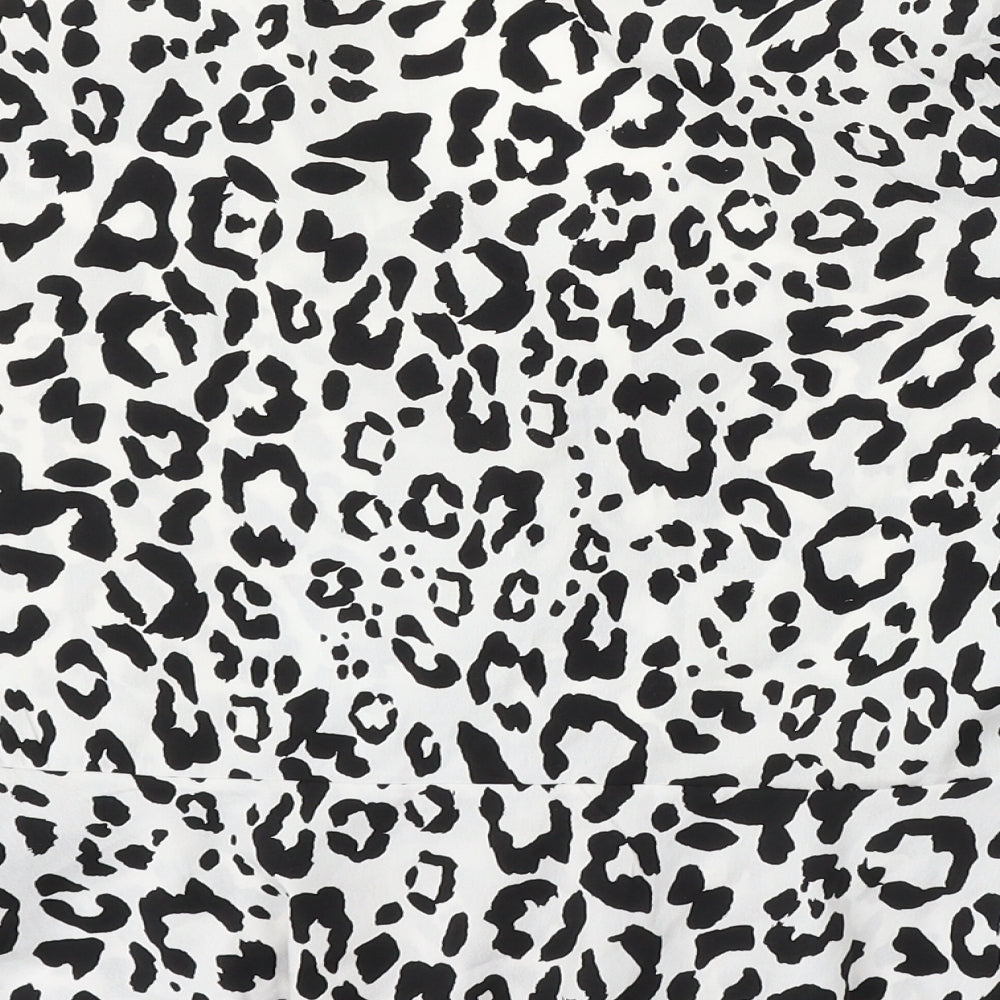 New Look Womens Multicoloured Animal Print Polyester Basic Blouse Size 12 V-Neck - Leopard Print