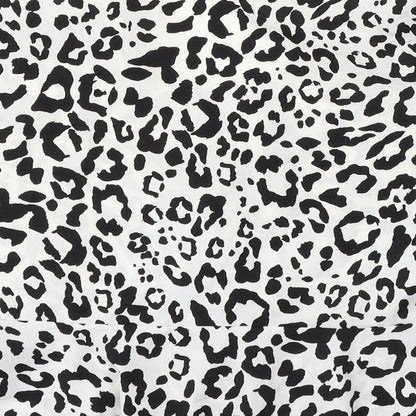 New Look Womens Multicoloured Animal Print Polyester Basic Blouse Size 12 V-Neck - Leopard Print