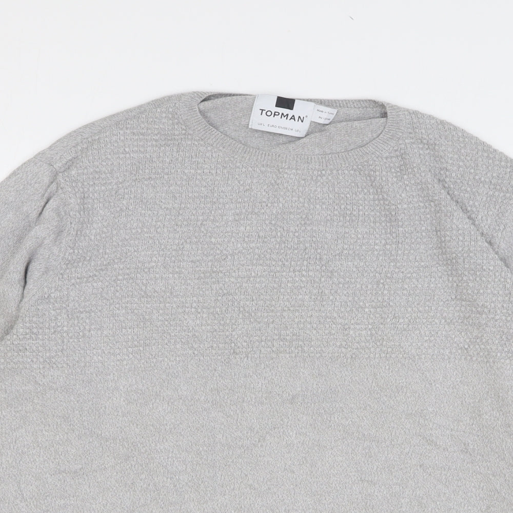 Topman Mens Grey Cotton Pullover Sweatshirt Size L