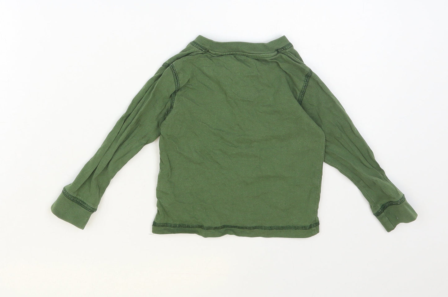 Dunnes Stores Baby Green Cotton Pullover T-Shirt Size 12-18 Months Henley Button