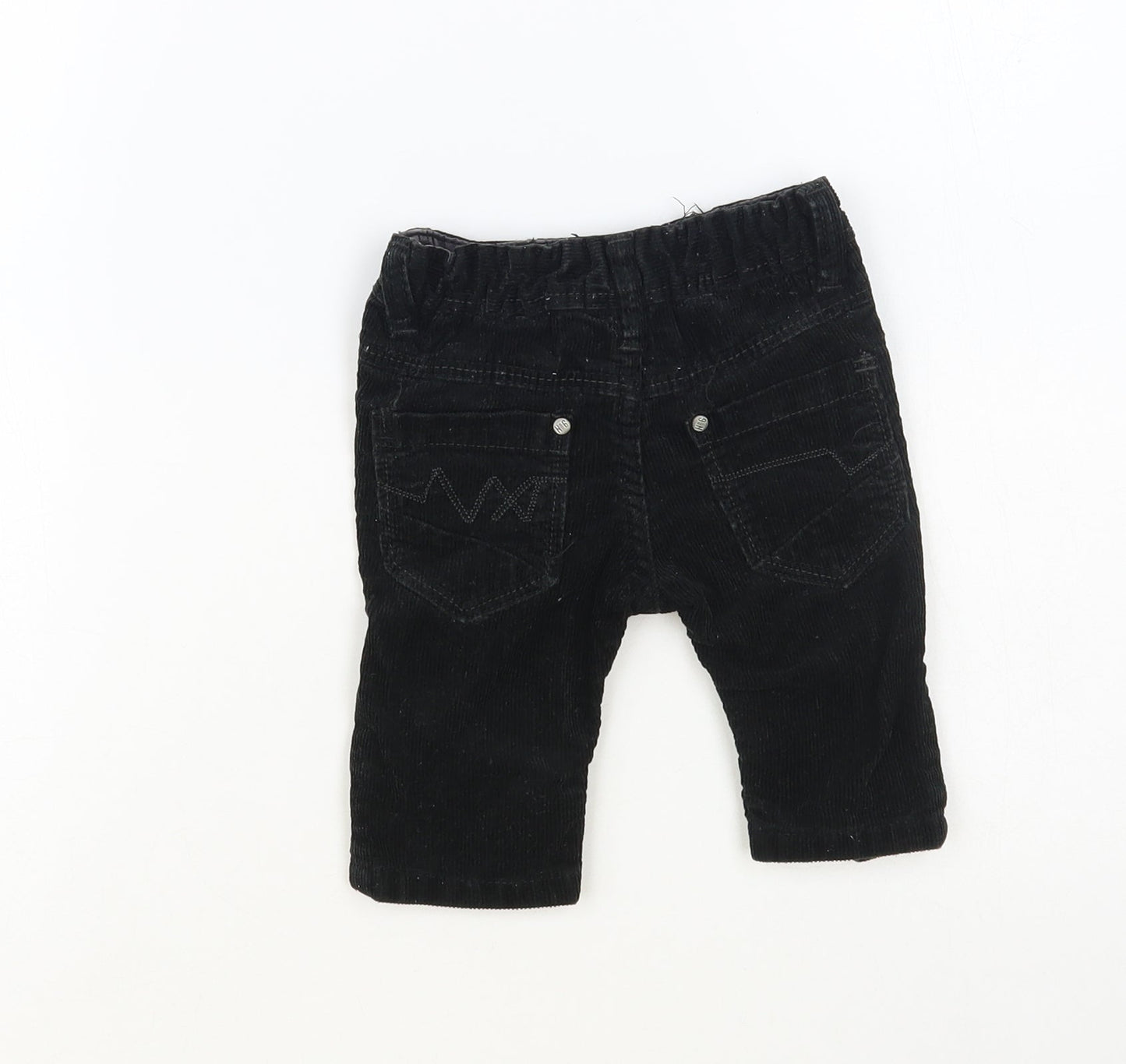 NEXT Baby Black Cotton Capri Trousers Size 3-6 Months Snap