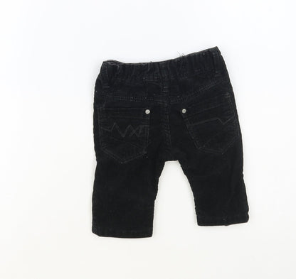 NEXT Baby Black Cotton Capri Trousers Size 3-6 Months Snap
