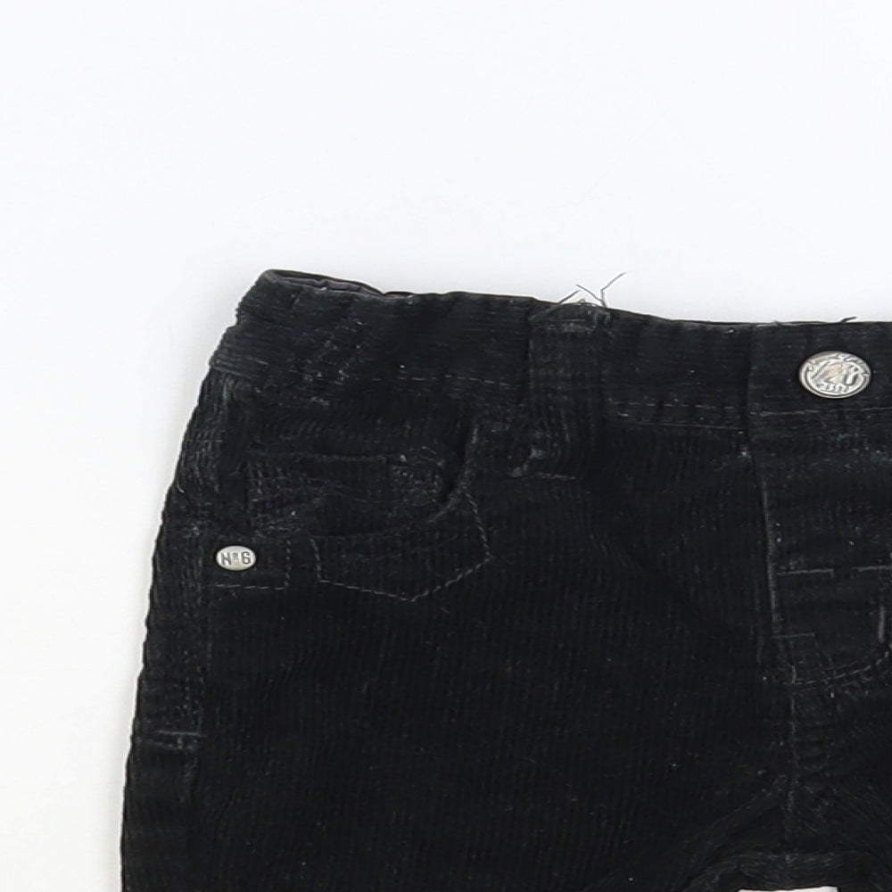 NEXT Baby Black Cotton Capri Trousers Size 3-6 Months Snap