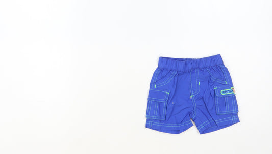 George Baby Blue Cotton Cropped Trousers Size 0-3 Months Pullover - Nemo