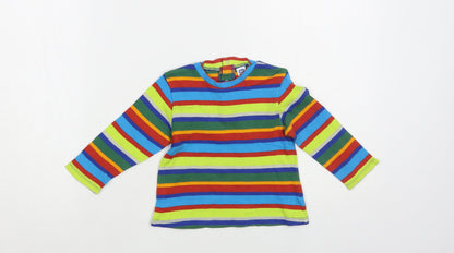 tuc tuc Baby Multicoloured Striped Cotton Pullover T-Shirt Size 18-24 Months Crew Neck Snap