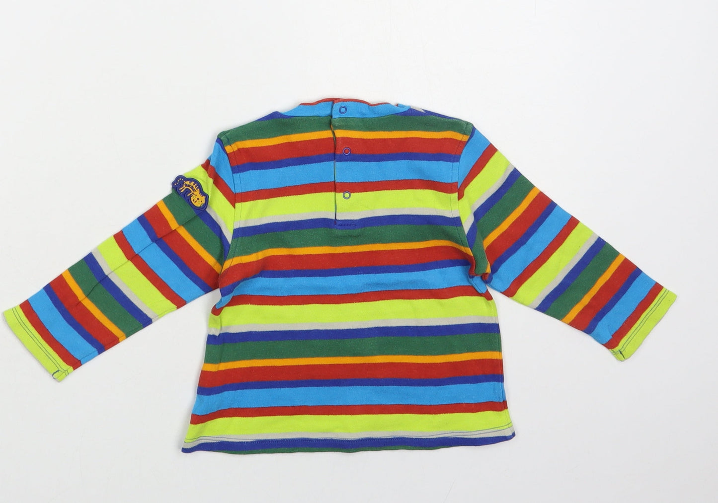 tuc tuc Baby Multicoloured Striped Cotton Pullover T-Shirt Size 18-24 Months Crew Neck Snap