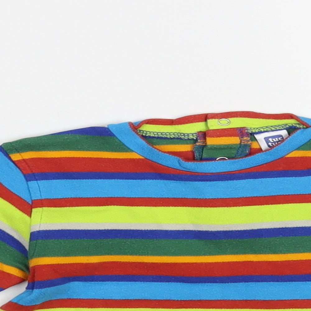 tuc tuc Baby Multicoloured Striped Cotton Pullover T-Shirt Size 18-24 Months Crew Neck Snap