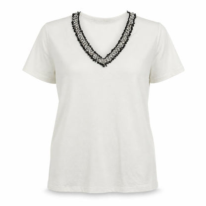 Womens UK Size S Gallery White Basic T-Shirt