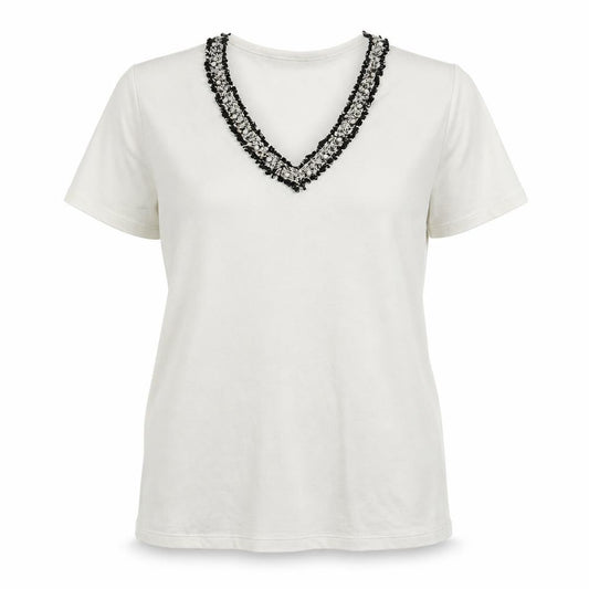 Womens UK Size S Gallery White Basic T-Shirt