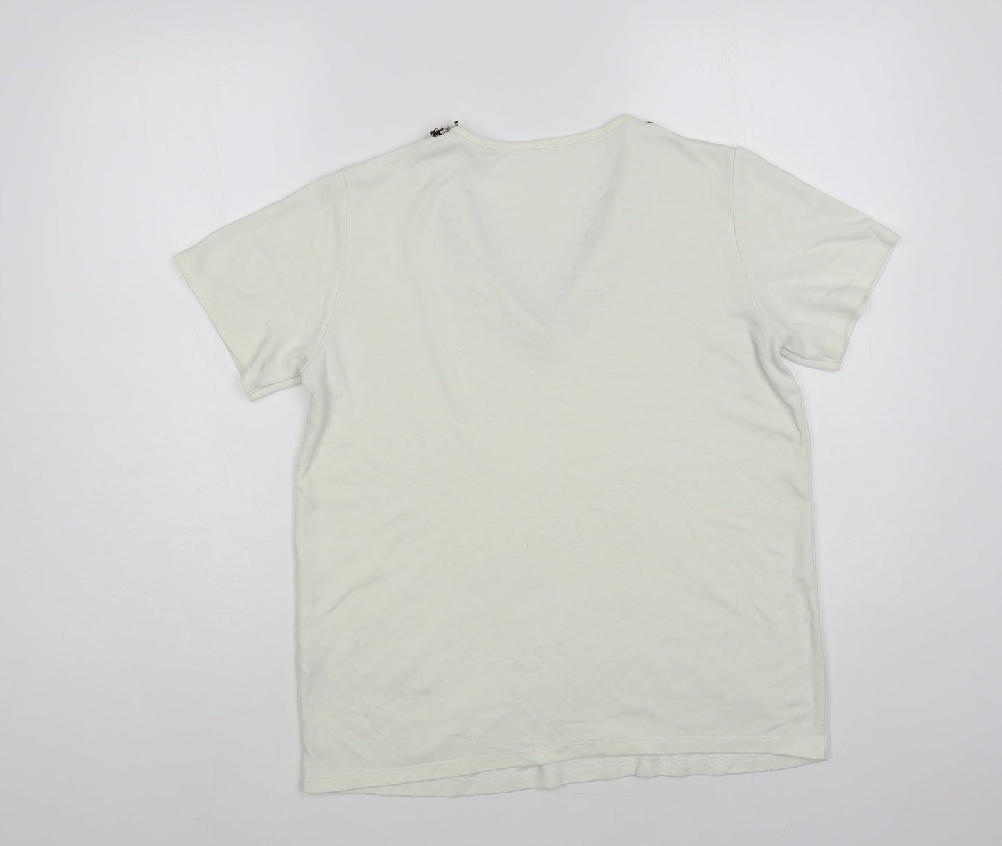 Womens UK Size S Gallery White Basic T-Shirt