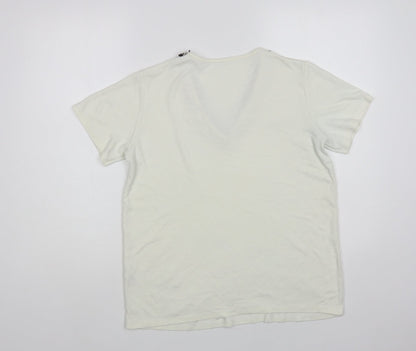Womens UK Size S Gallery White Basic T-Shirt