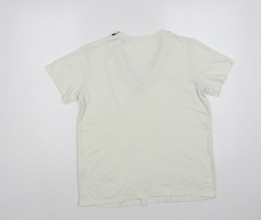 Womens UK Size S Gallery White Basic T-Shirt