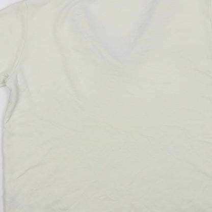 Womens UK Size S Gallery White Basic T-Shirt