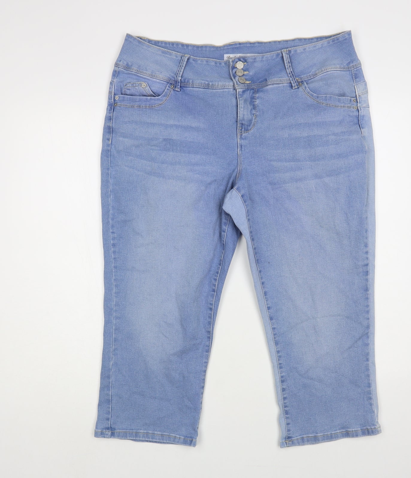 Womens UK Size 38 in Royalty Regular Fit Cropped Blue Jeans