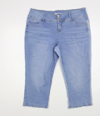 Womens UK Size 38 in Royalty Regular Fit Cropped Blue Jeans