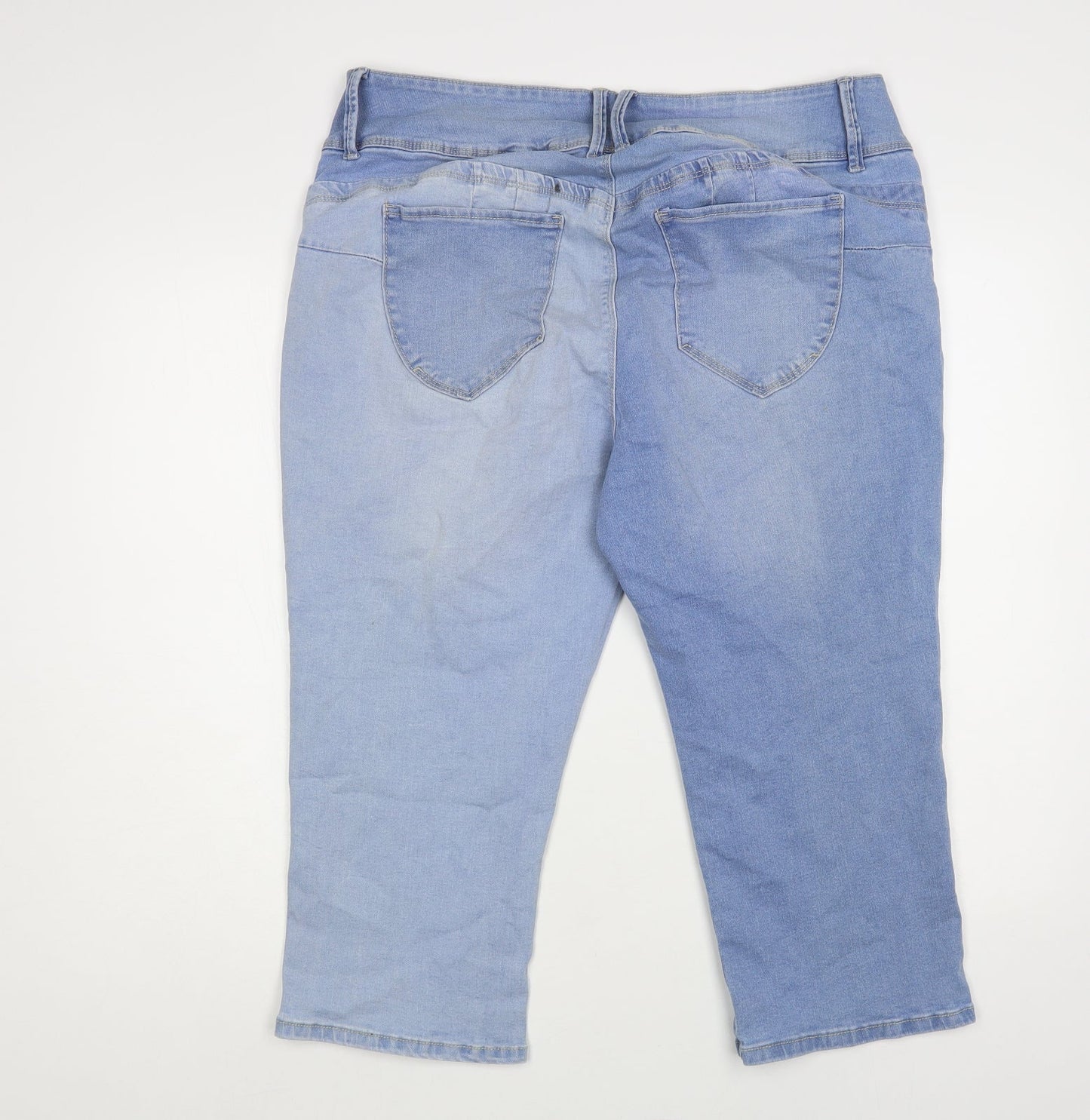 Womens UK Size 38 in Royalty Regular Fit Cropped Blue Jeans
