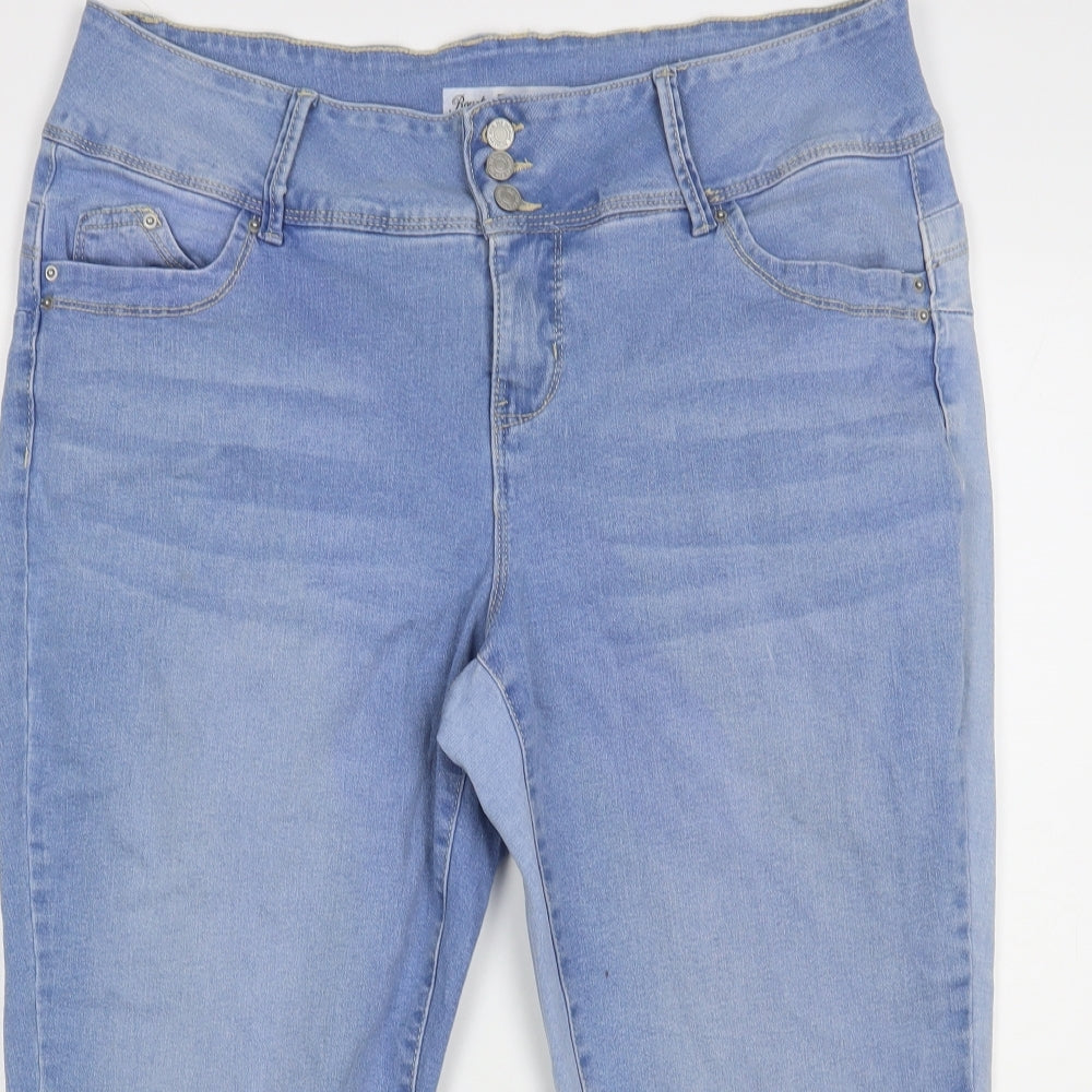 Womens UK Size 38 in Royalty Regular Fit Cropped Blue Jeans
