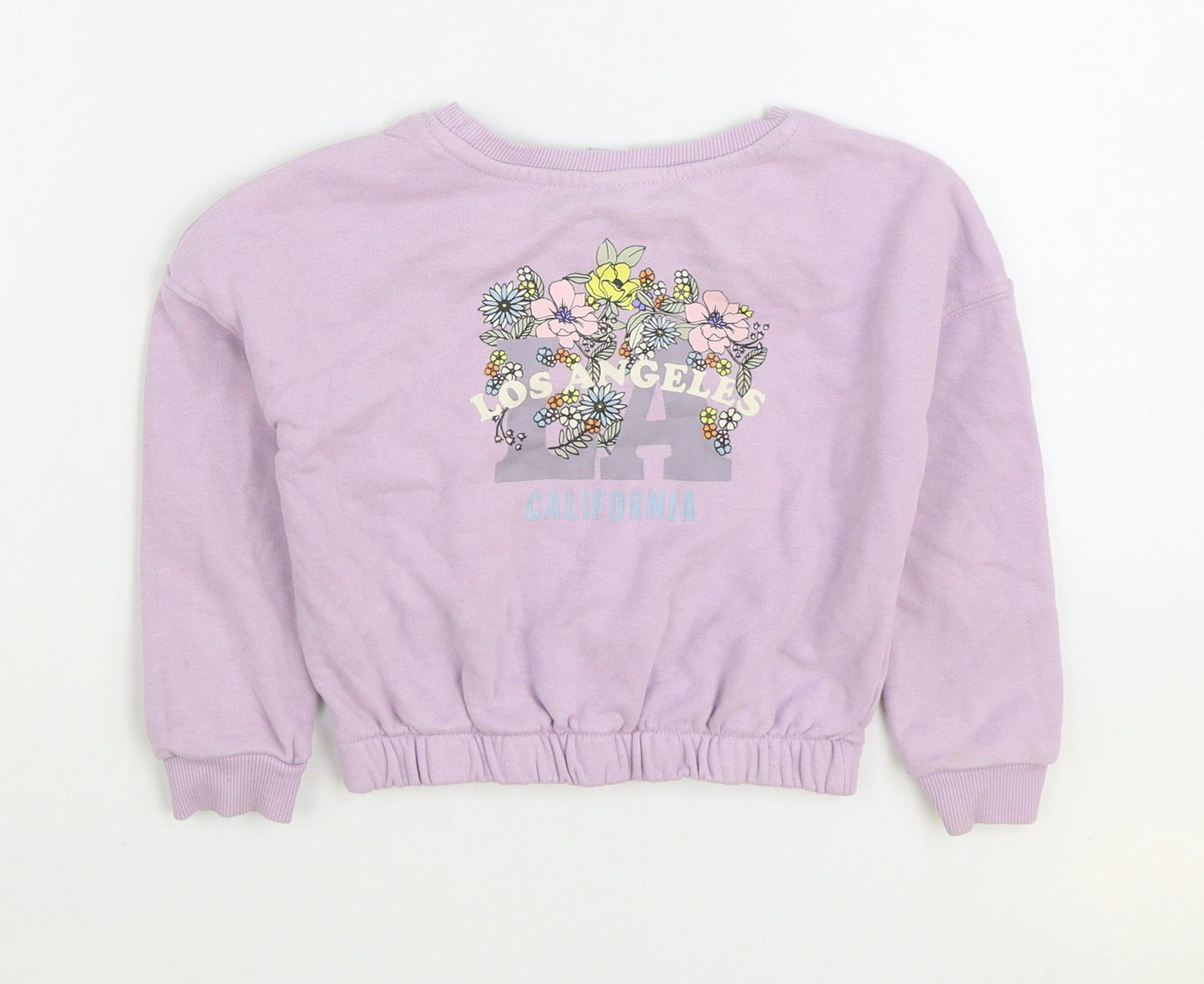 TU Girls Purple Cotton Pullover Sweatshirt Size 5 Years Pullover - Los Angeles