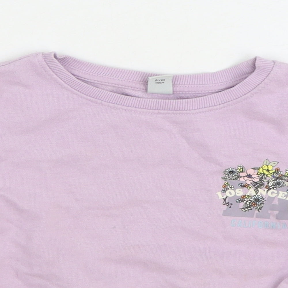 TU Girls Purple Cotton Pullover Sweatshirt Size 5 Years Pullover - Los Angeles