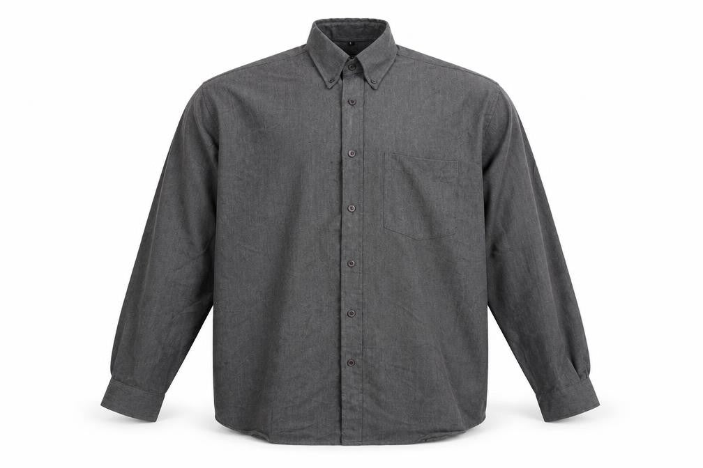 Mens UK Size L Recover Grey  Button-Up Long Sleeve Casual Shirt