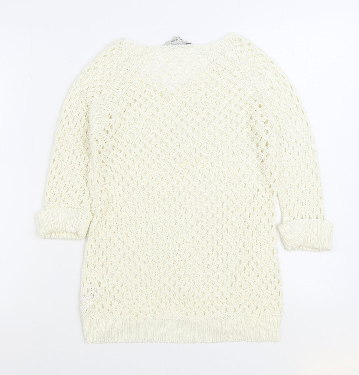 Womens UK Size S Peacocks White Pullover Jumper