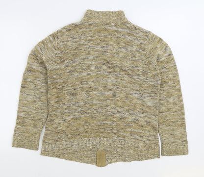 Damart Womens Brown High Neck Acrylic Full Zip Jumper Size 14