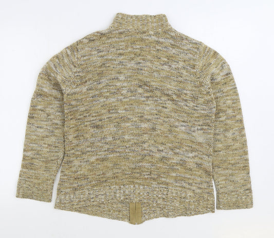 Damart Womens Brown High Neck Acrylic Full Zip Jumper Size 14