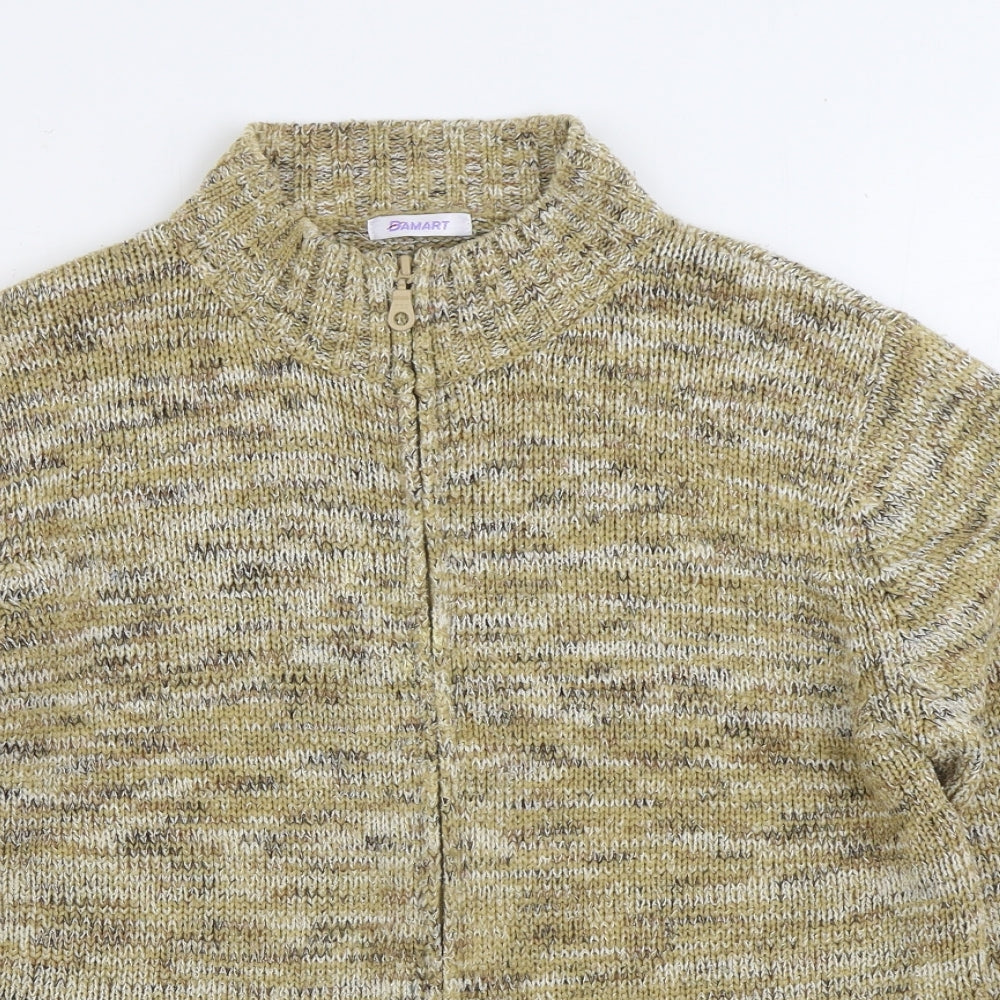 Damart Womens Brown High Neck Acrylic Full Zip Jumper Size 14