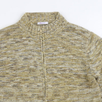 Damart Womens Brown High Neck Acrylic Full Zip Jumper Size 14