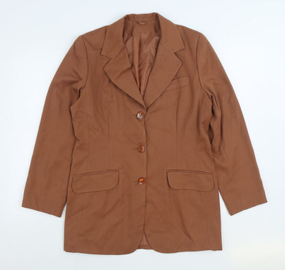 C&A Womens Brown Overcoat Coat Size 12 Button