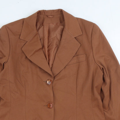 C&A Womens Brown Overcoat Coat Size 12 Button