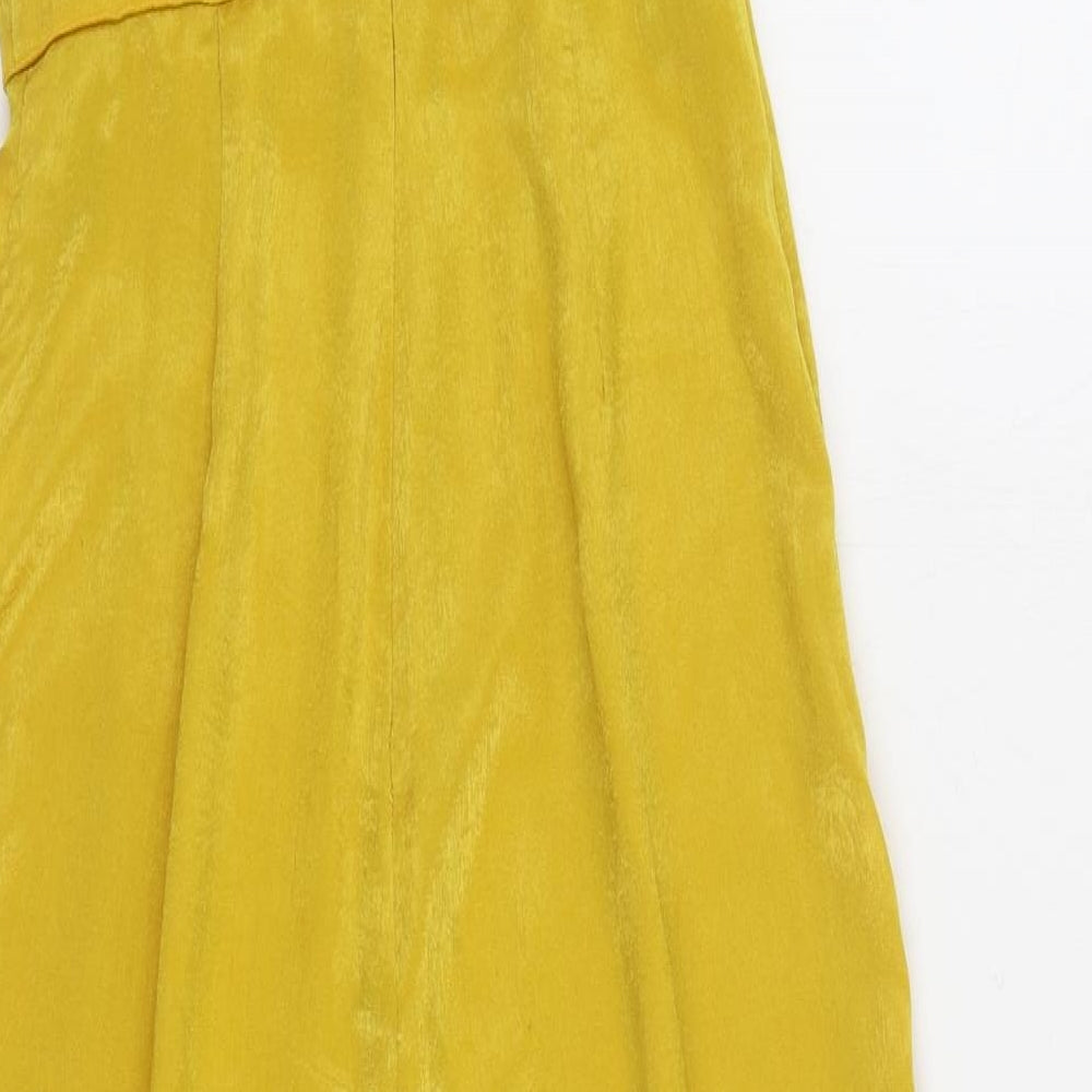 Missguided Womens Gold Polyester Jumpsuit One-Piece Size 6 Zip