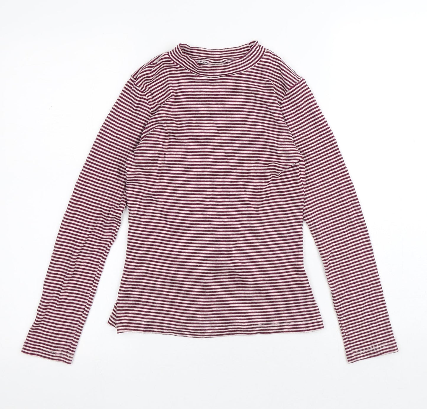 I Love Girls Wear Girls Multicoloured Striped Cotton Pullover T-Shirt Size 13 Years Round Neck