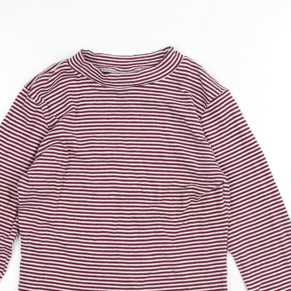 I Love Girls Wear Girls Multicoloured Striped Cotton Pullover T-Shirt Size 13 Years Round Neck