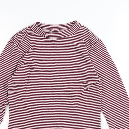 I Love Girls Wear Girls Multicoloured Striped Cotton Pullover T-Shirt Size 13 Years Round Neck