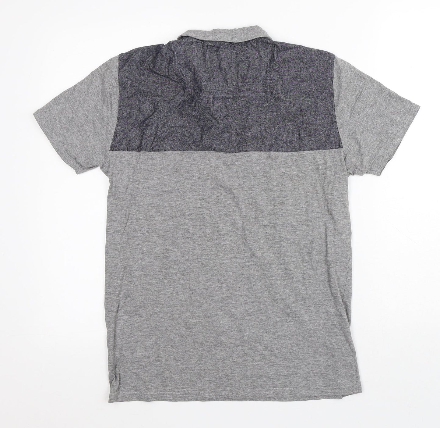 Threadbare Mens Grey Polyester Polo Size S Collared Button