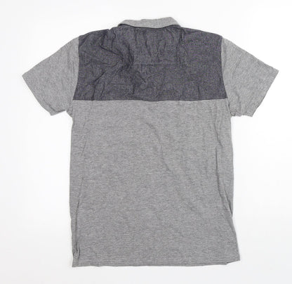 Threadbare Mens Grey Polyester Polo Size S Collared Button