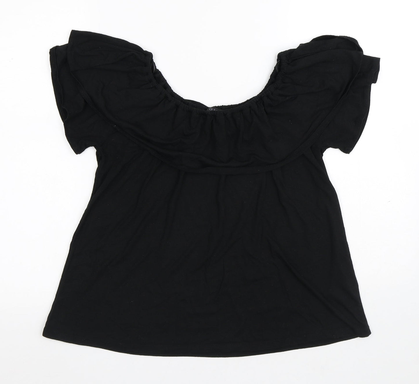 Womens UK Size S Dunnes Stores Black Basic T-Shirt