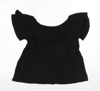 Womens UK Size S Dunnes Stores Black Basic T-Shirt