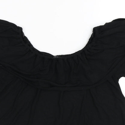 Womens UK Size S Dunnes Stores Black Basic T-Shirt