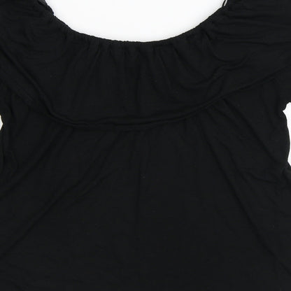 Womens UK Size S Dunnes Stores Black Basic T-Shirt