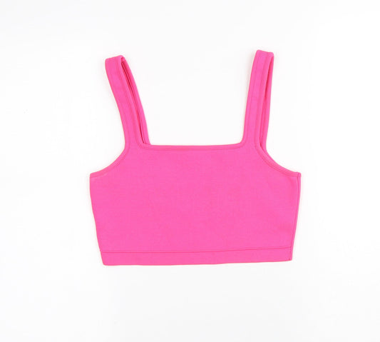 Primark Womens Pink Polyester Basic Tank Size M Round Neck