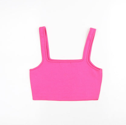 Primark Womens Pink Polyester Basic Tank Size M Round Neck